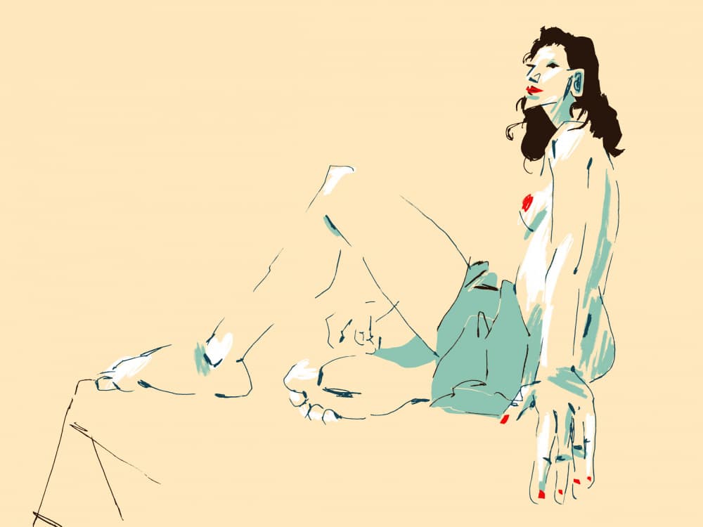 Elegant Nude Sketch by Francesco Gulina — canvas wall art