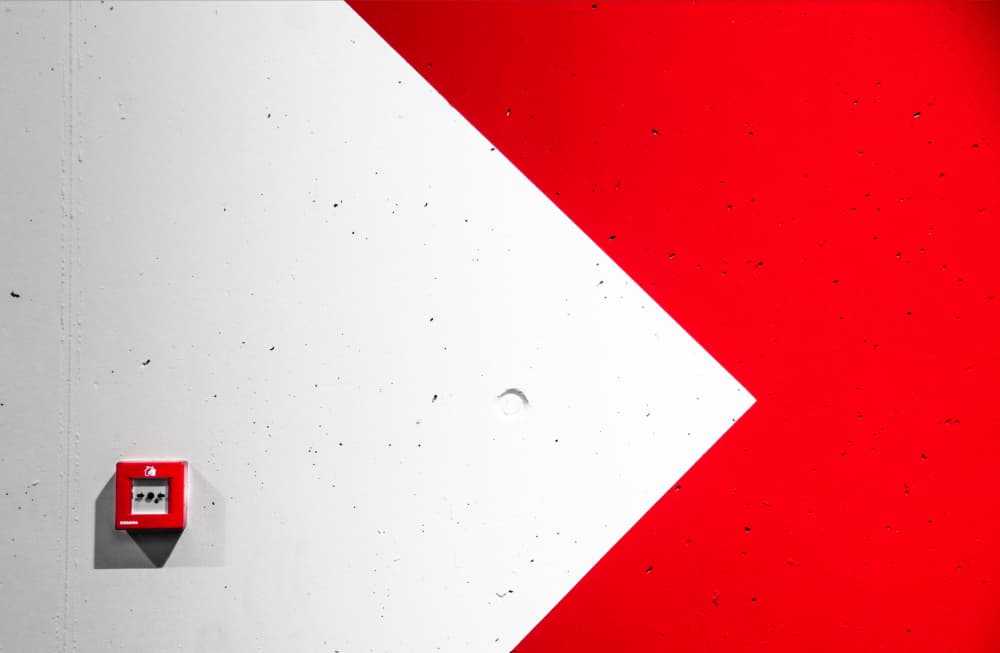 Red White Geometry by Zina Heg — canvas wall art