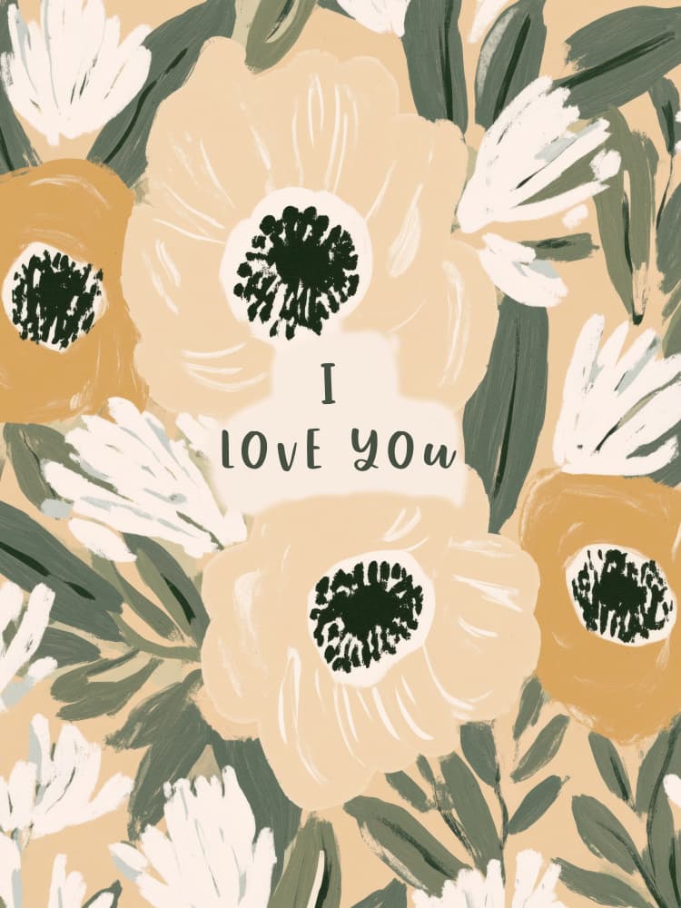 Floral Love Note by Treechild — canvas wall art