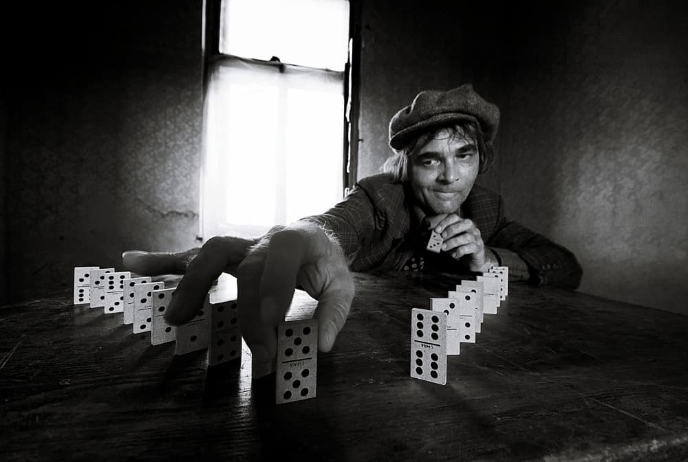 Focused Domino Player by mario grobenski - psychodaddy — canvas wall art