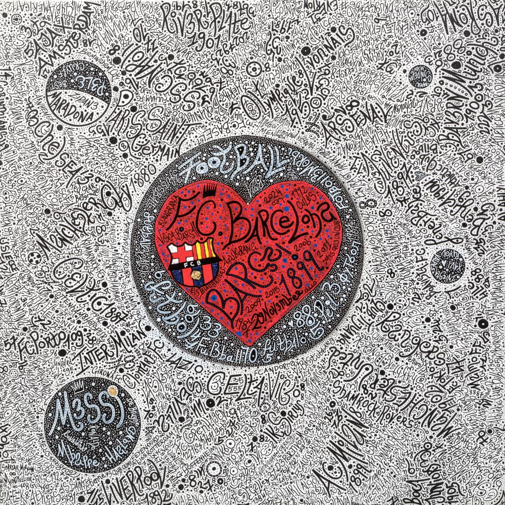 Football Fan Heart by Lorenzo A Roe — canvas wall art