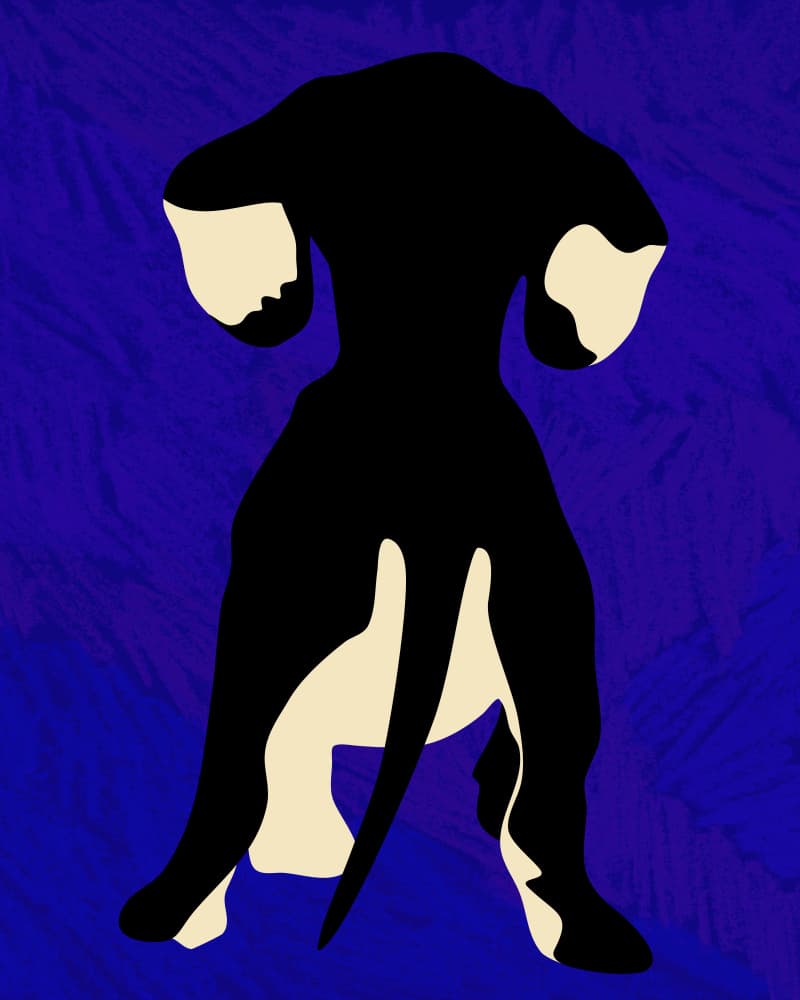 Black Dog Silhouette by Kintsugi99 — canvas wall art