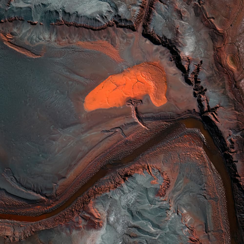 Vivid Orange Earth by Aidong Ning — canvas wall art