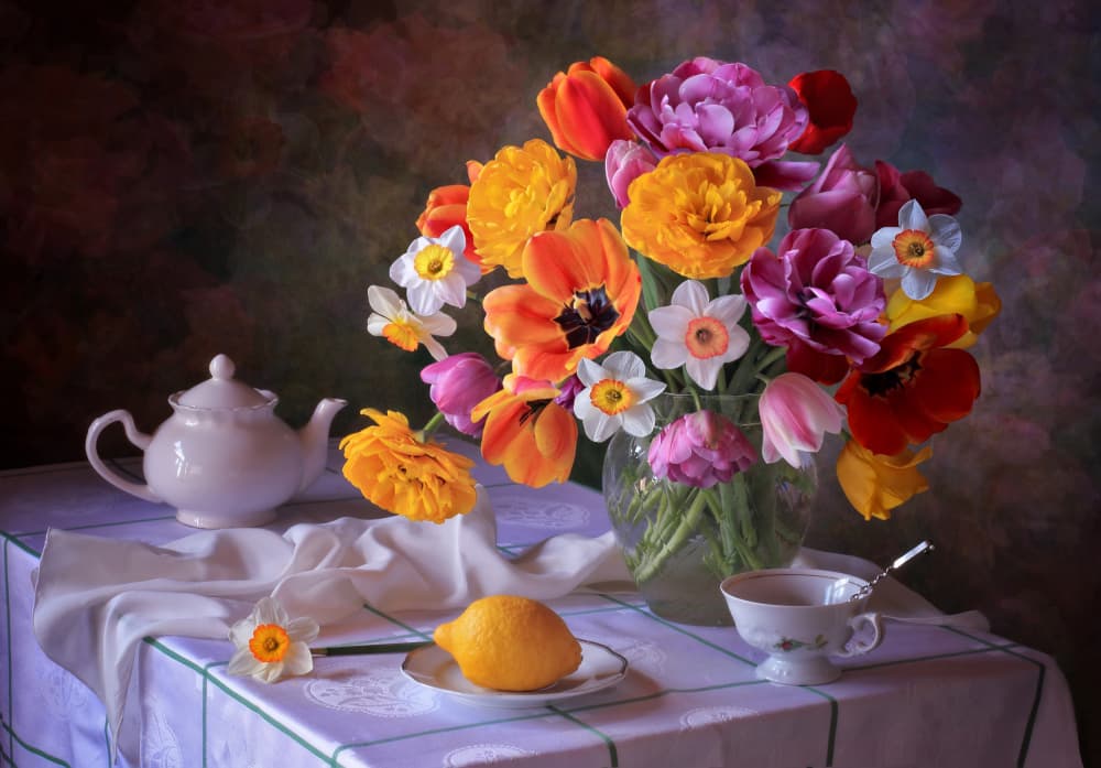 Vibrant Spring Bouquet by Tatyana Skorokhod — canvas wall art