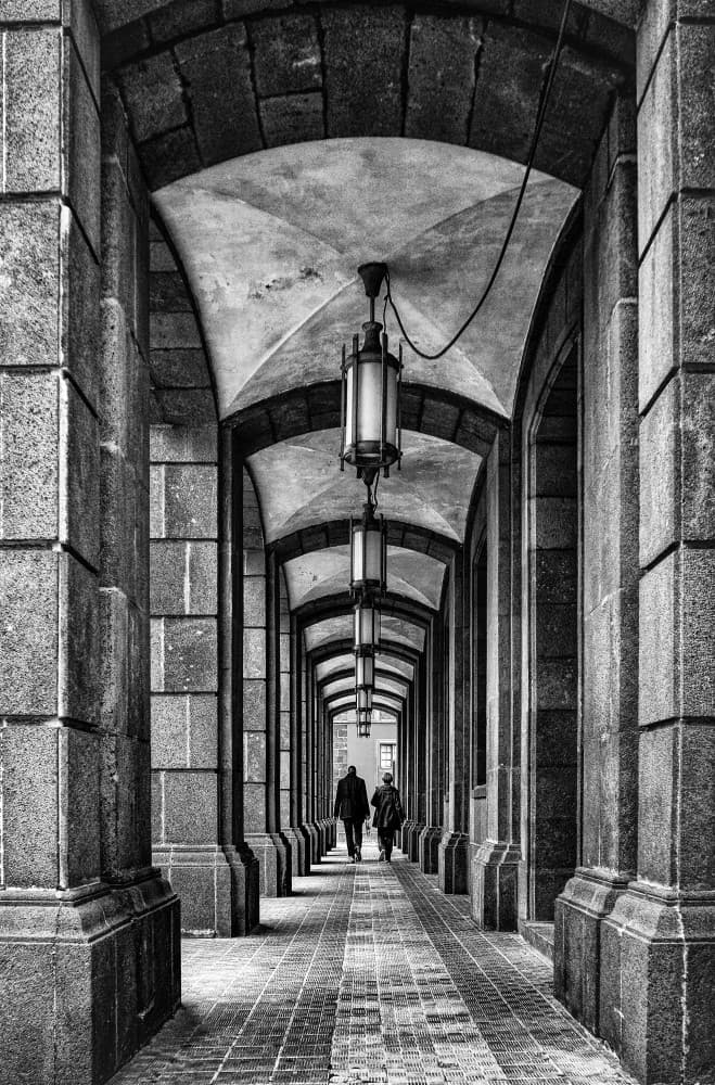 Arched Hallway Walk by Montserrat Alviani — canvas wall art