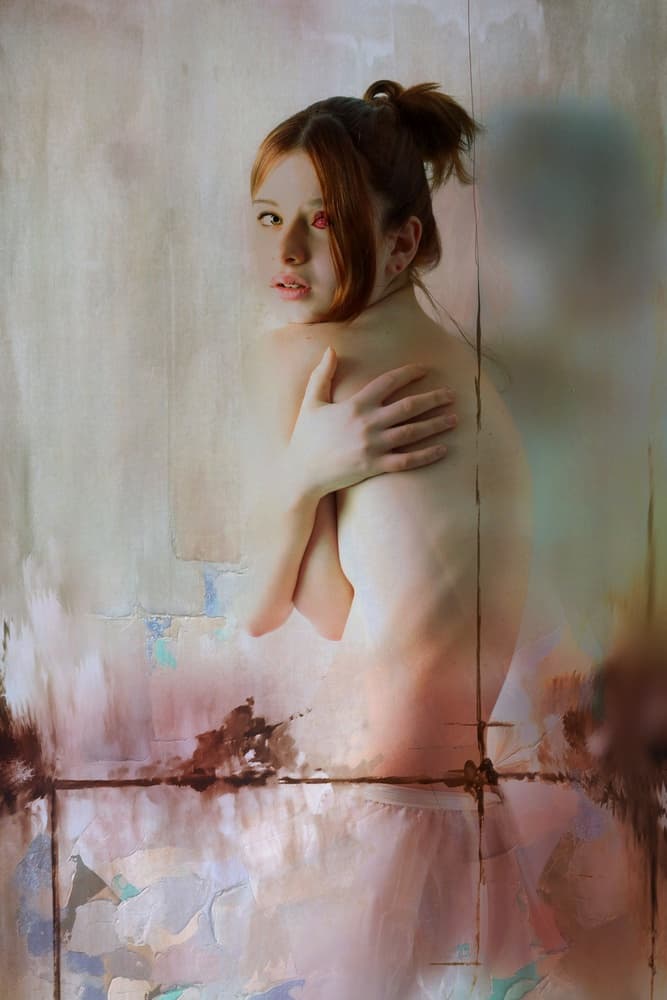 Red-Haired Woman Portrait by Olga Mest — canvas wall art