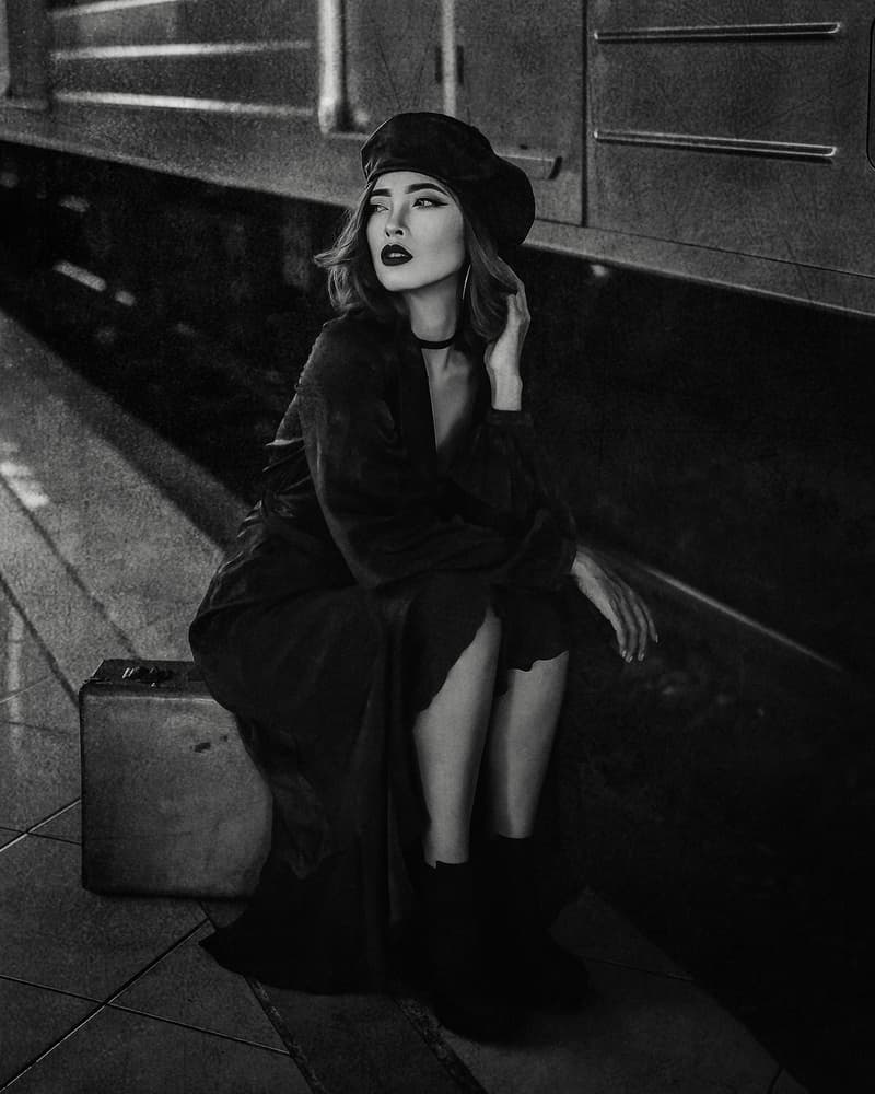 Elegant Subway Traveler by Djayent Abdillah — canvas wall art