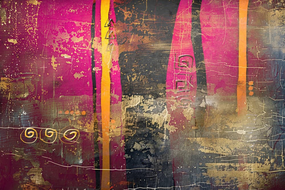 Vibrant Grunge Abstract by Rafal Kulik — canvas wall art