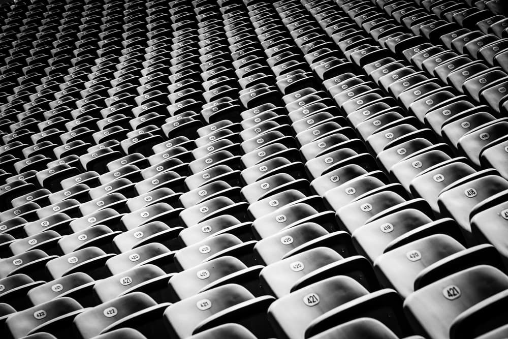 Empty Stadium Rows by Peter Pfeiffer — canvas wall art