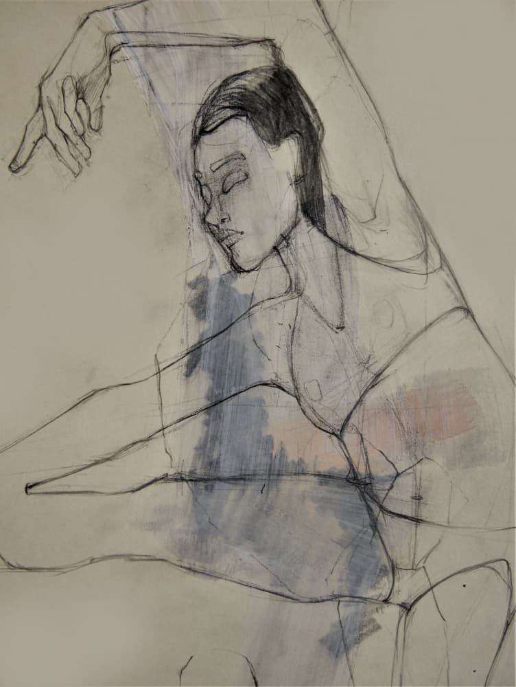 Graceful Dancer Sketch by Doris Schmitz — canvas wall art