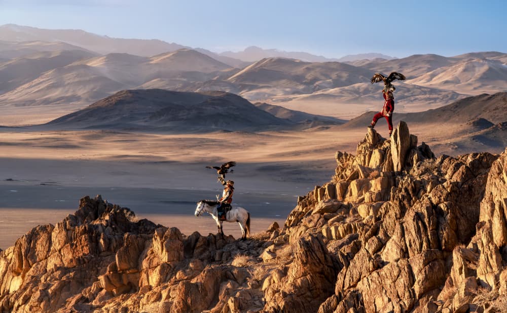 Desert Eagle Hunters by Carlos Cremades Pérez — canvas wall art