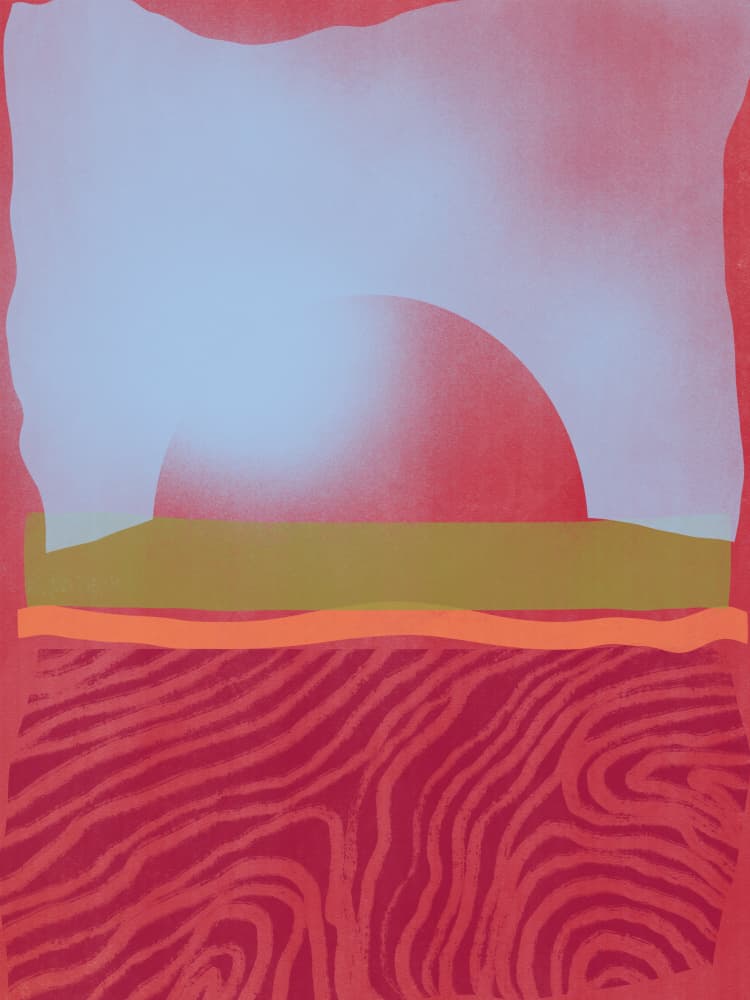Abstract Red Sunset by Little Dean — canvas wall art