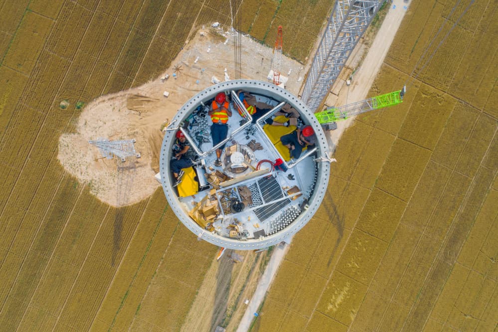 Wind Turbine Construction Site by Zhou Chengzhou — canvas wall art