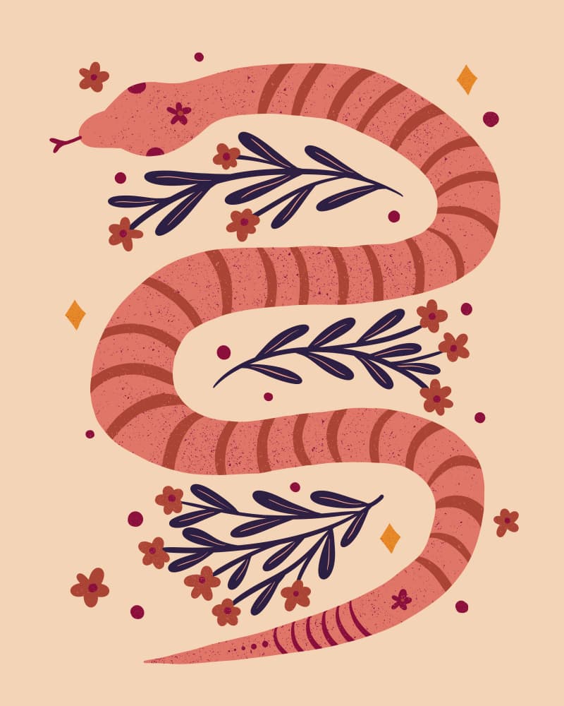 Mystical Floral Snake