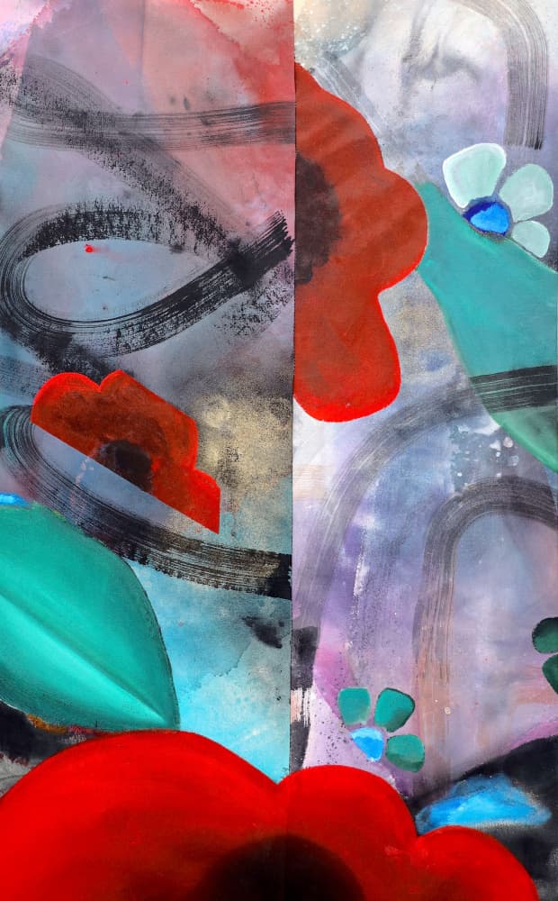 Vibrant Abstract Poppies by POOVI ART — canvas wall art