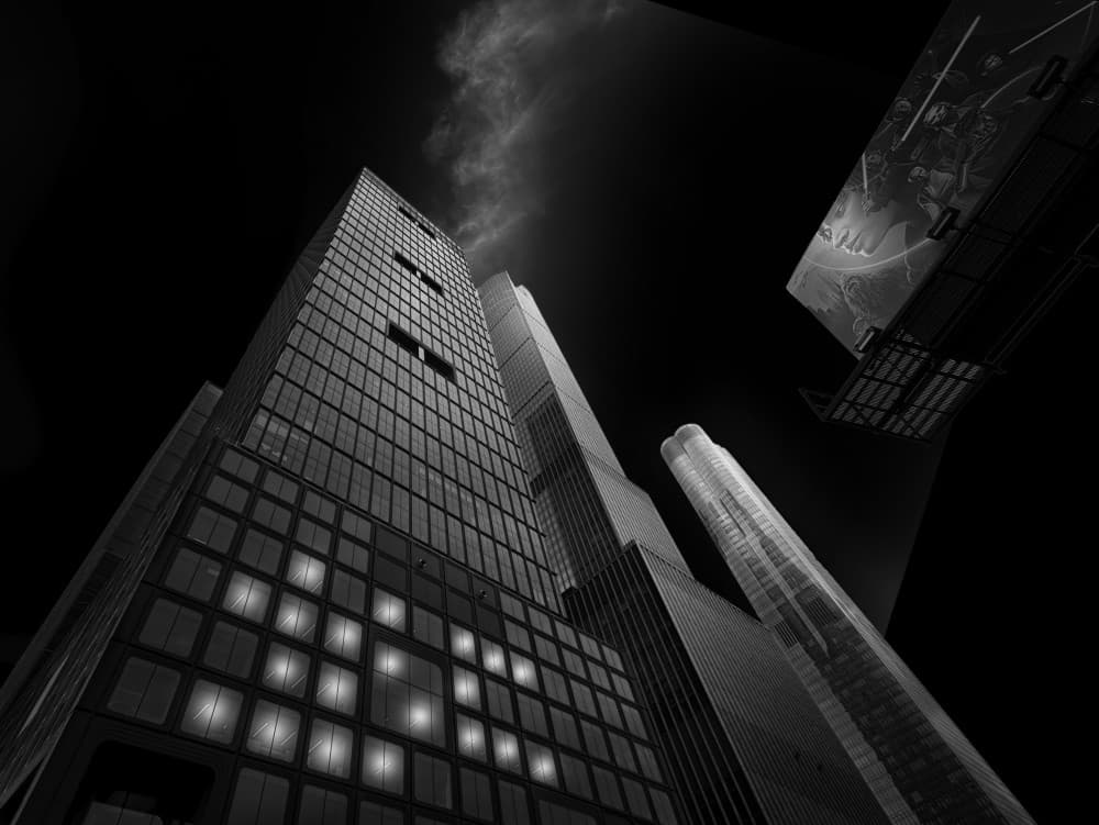 Sleek City Towers by Yu Mao — canvas wall art