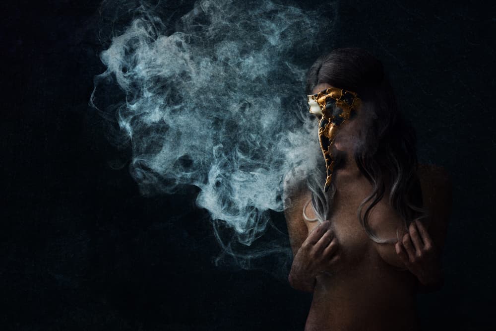 Ethereal Gold Mask by Laura Benvenuti — canvas wall art