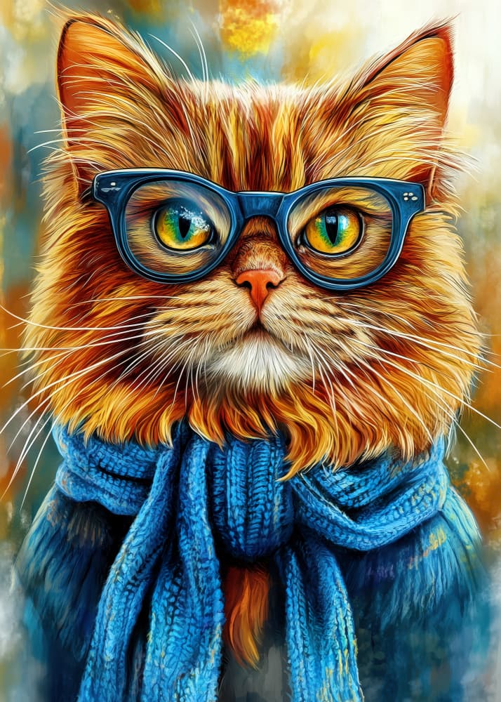 Hipster Cat 16 by Justyna Jaszke — canvas wall art