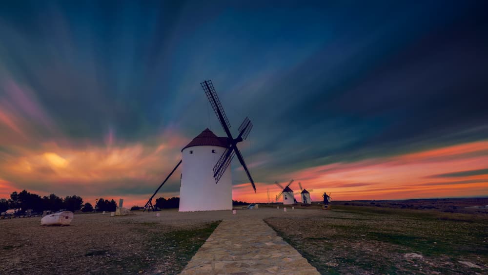 Spanish Windmill Sunset by Jose Antonio Triviño Sanchez — canvas wall art