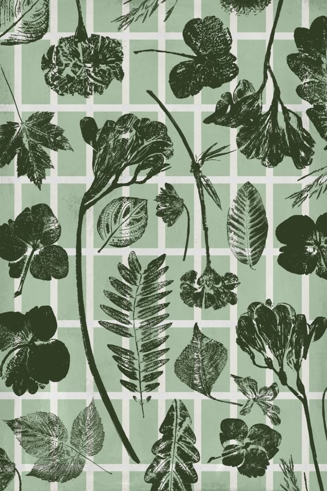 Botanical Grid Pattern by Treechild — canvas wall art