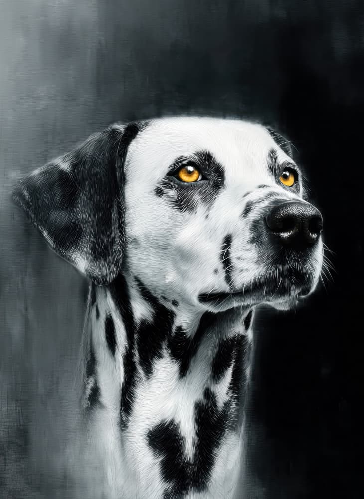 Golden Eyed Dalmatian by Justyna Jaszke — canvas wall art