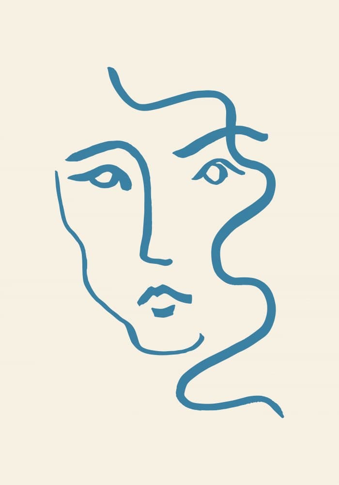 Abstract Blue Face by Pictufy Studio — canvas wall art