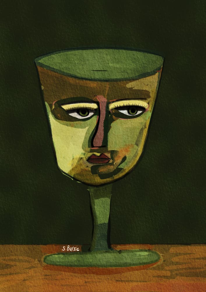 Surreal Goblet Face by Sharyn Bursic — canvas wall art