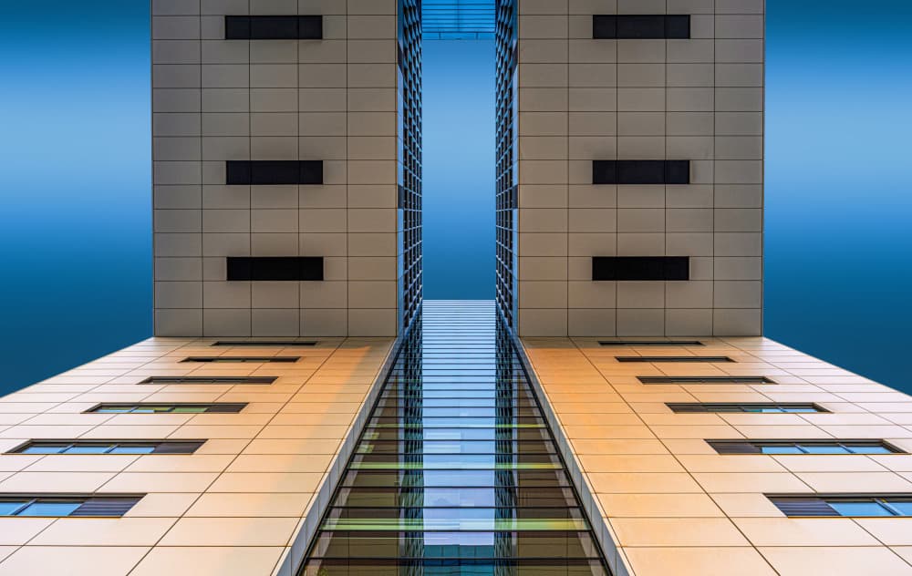 Skyward Architectural View by Roland M Schwerdtfeger — canvas wall art