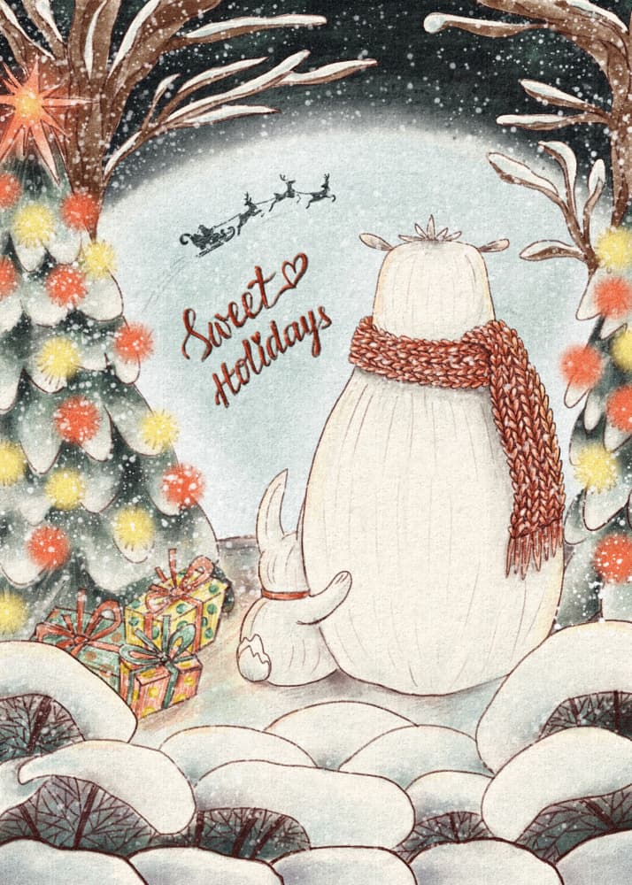 Sweet Winter Holidays by Olena Kovalova — canvas wall art