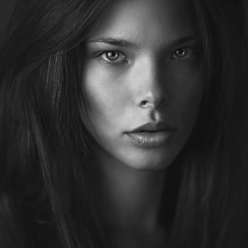 Intense Gaze Portrait by Mitja Kobal — canvas wall art