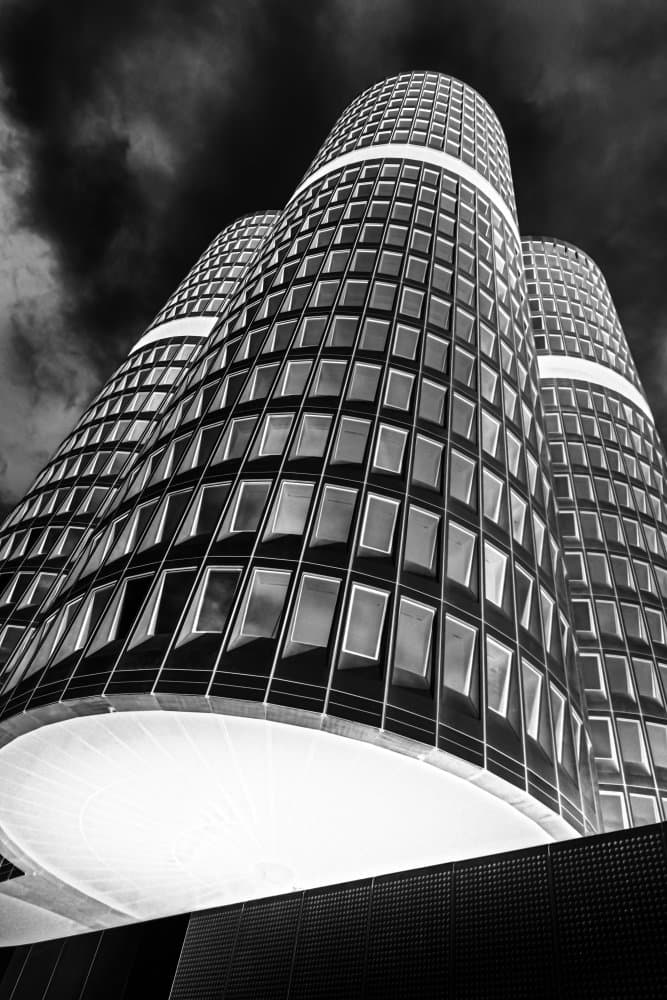 Curved Towers Dark Sky by Andy Dauer — canvas wall art