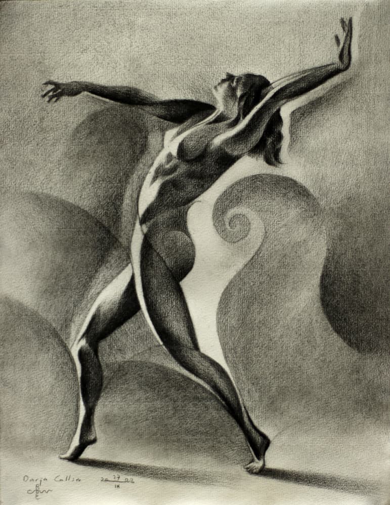 Dynamic Nude Dancer by Corné Akkers — canvas wall art