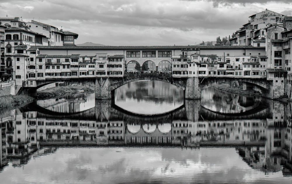 Ponte Vecchio Reflections by Ugur Erkmen — canvas wall art