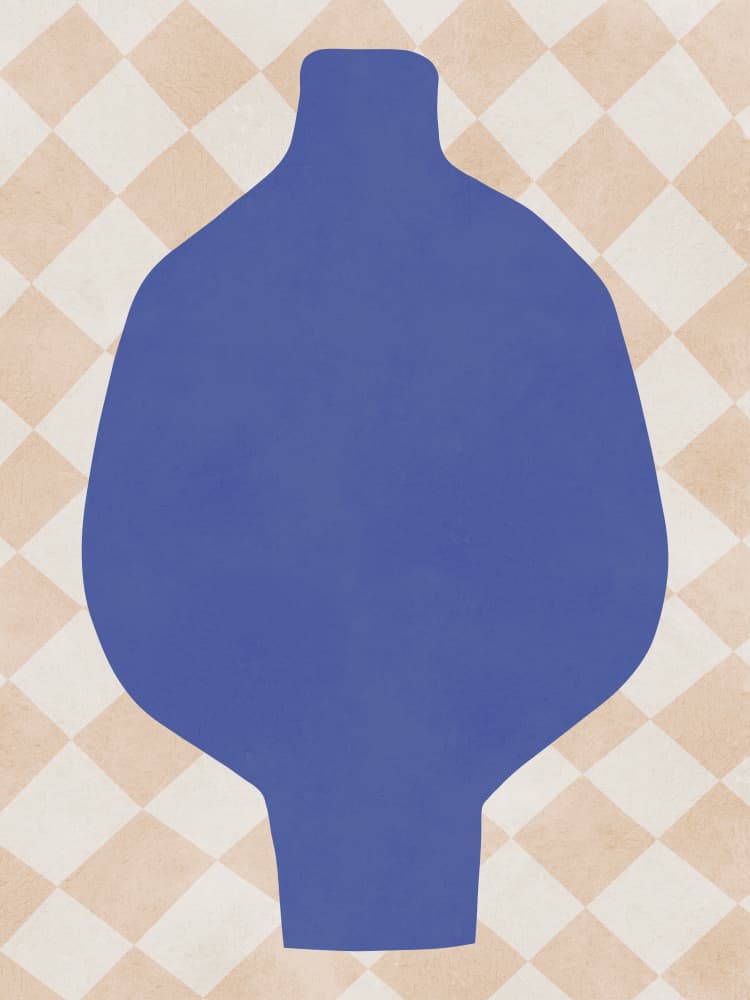 Blue Abstract Vase by Vitor Costa — canvas wall art