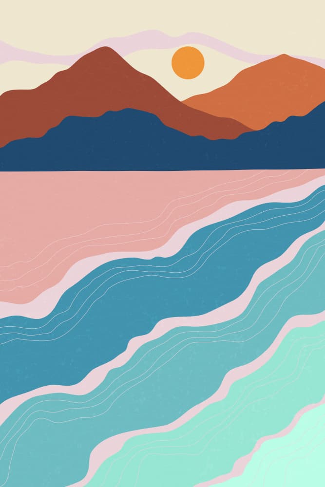 Warm Mountain Beach Waves by jay stanley — canvas wall art