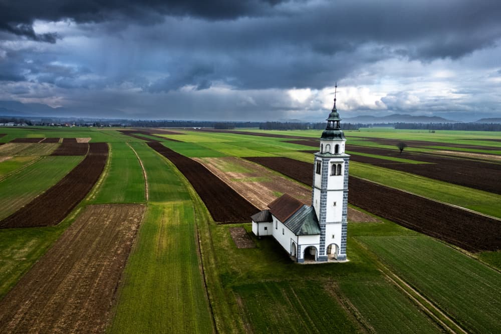 Dramatic Church Landscape by Joško Šimic — canvas wall art