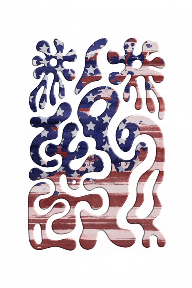 Distressed Flag Abstract Forms by Melanie Viola — canvas wall art