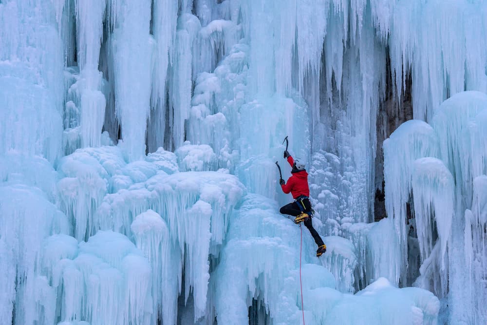 Frozen Waterfall Climb by Shin Woo Ryu — canvas wall art