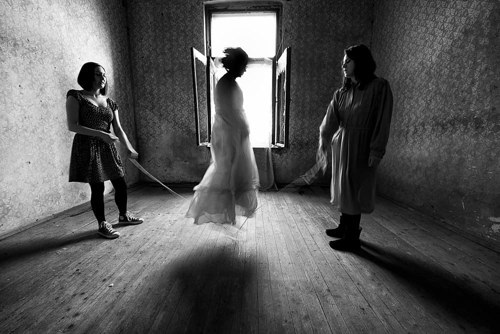 Surreal Women and Ghost by mario grobenski - psychodaddy — canvas wall art