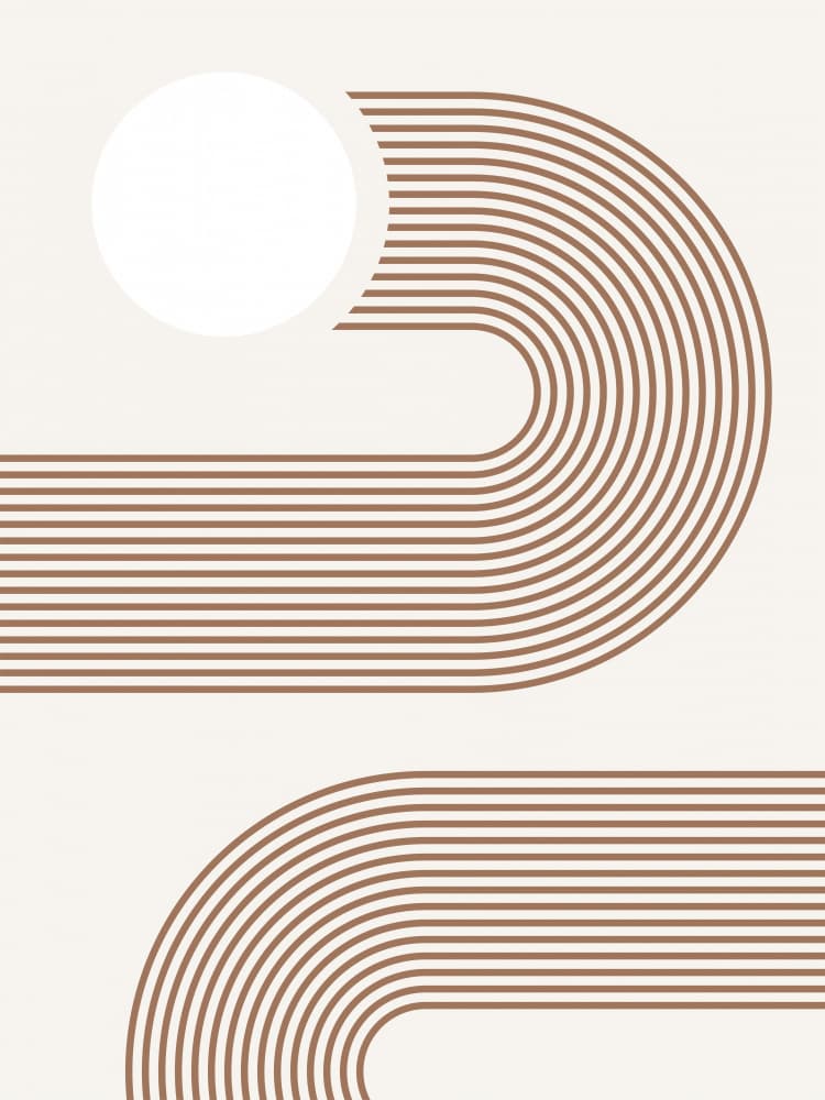 Geometric Sun Curves by Elena Ristova — canvas wall art