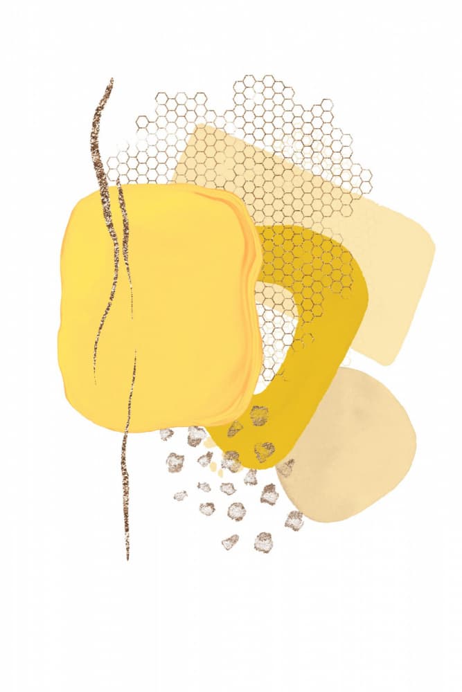 Golden Honeycomb Abstract by Sally Ann Moss — canvas wall art