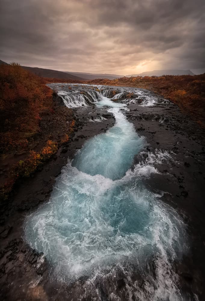 Autumn River Blue Water by Larry Deng APA — canvas wall art