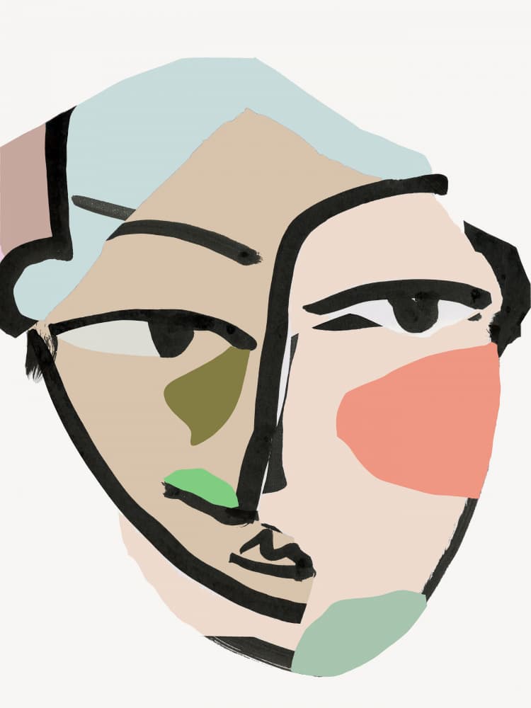 Modern Abstract Portrait by cartissi — canvas wall art