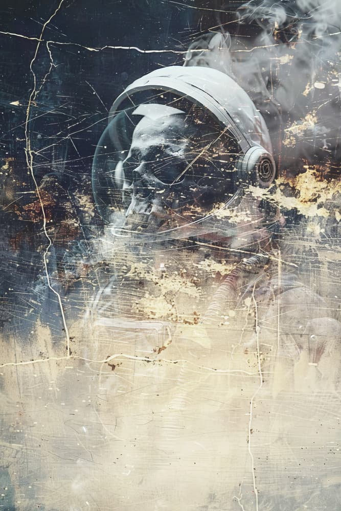 Lost Astronaut Skull by Rafal Kulik — canvas wall art