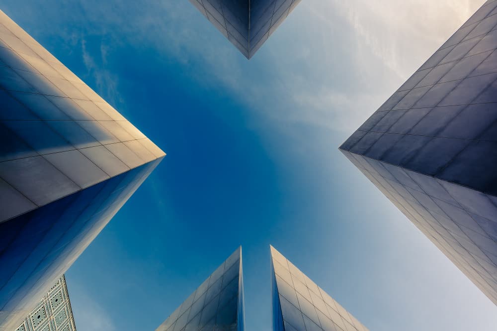Upward Urban Geometry by Rodrigo Marin — canvas wall art