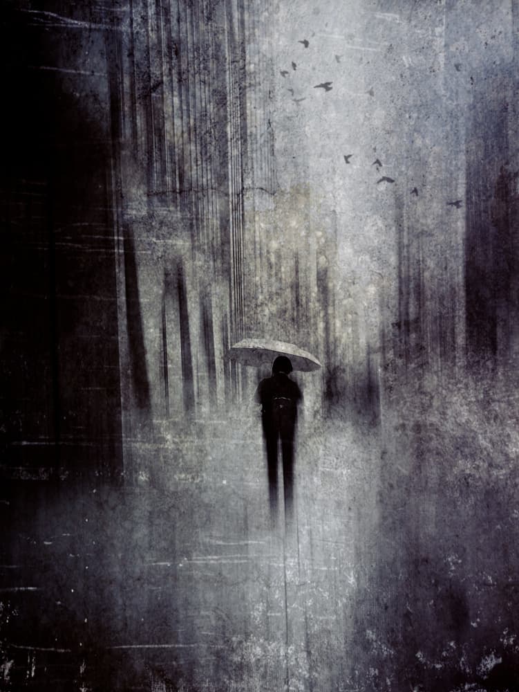 Rainy Day Solitude by Lammakmak — canvas wall art