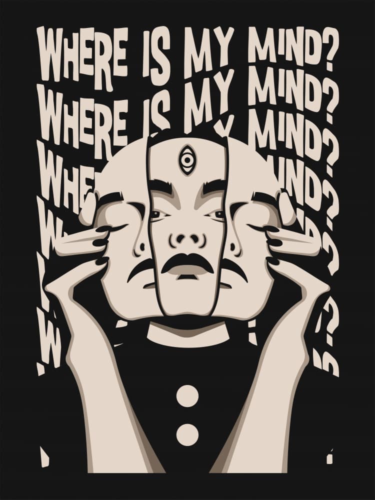 Split Mind Psyche by Retrodrome — canvas wall art