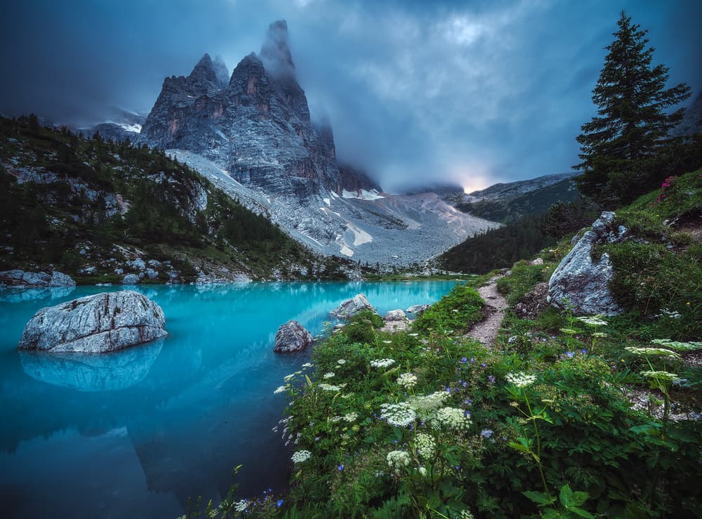 Veneto - Lago di Sorapis Panorama by Jean Claude Castor — canvas wall art