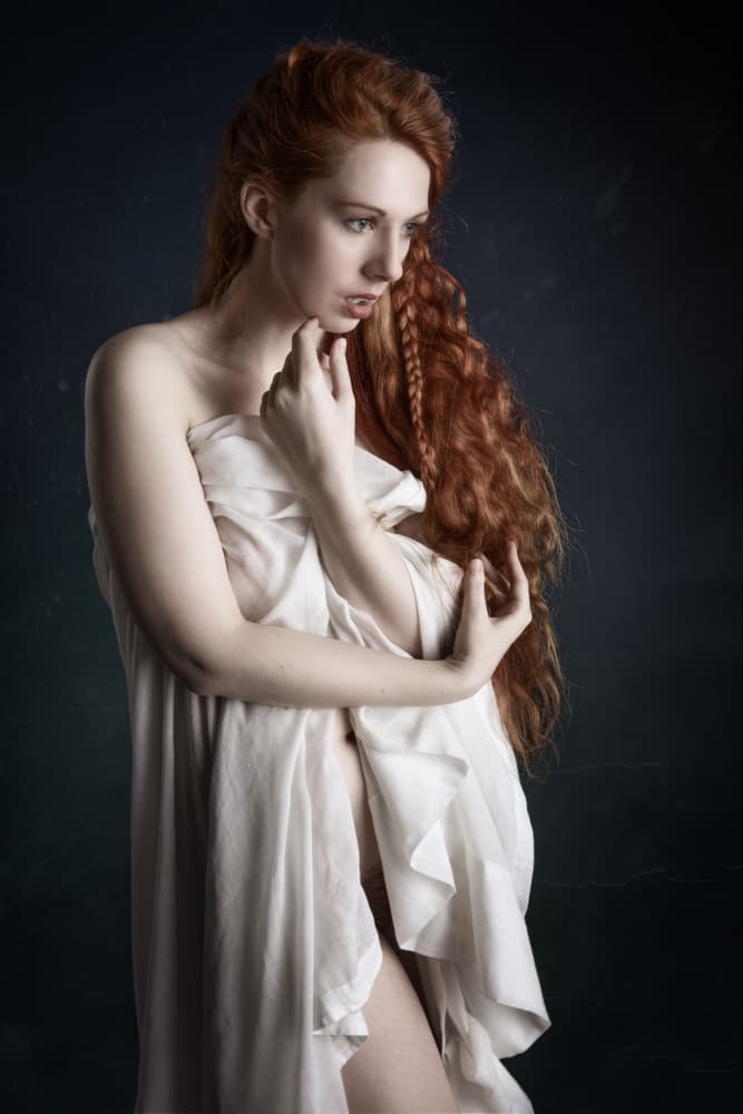 Pensive Redhead Woman by Jan Slotboom — canvas wall art