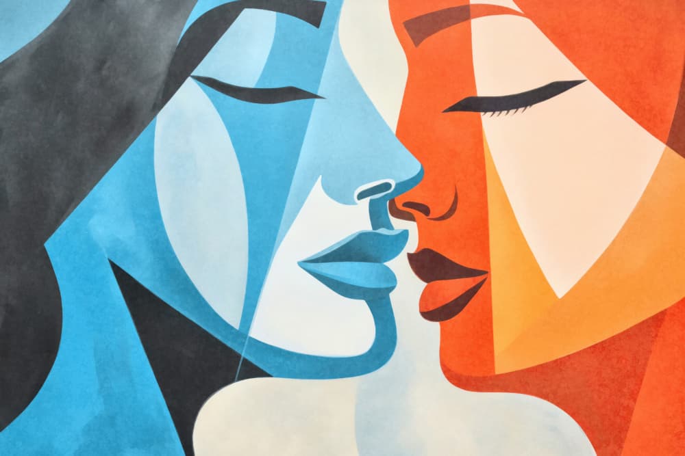 Abstract Kiss by Andrea Haase — canvas wall art